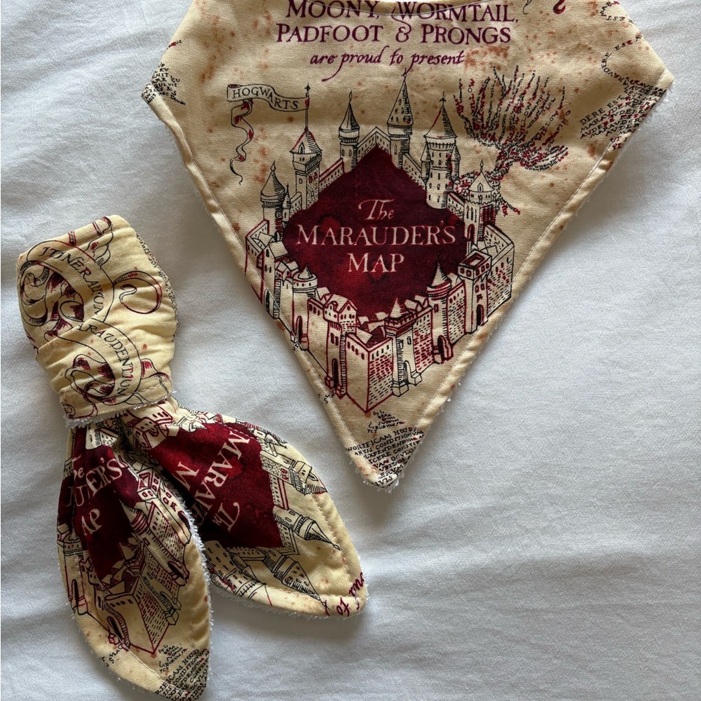 Harry Potter Marauder's Map Bandana and Teether Set for baby